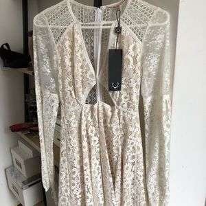 For Love and Lemons Daisy white lace dress